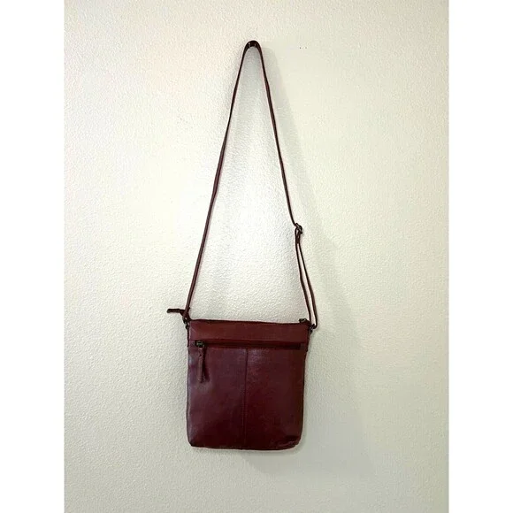 Wise Owl Cognac Leather Crossbody Bag – Adjustable Strap, Multi‑Pocket Design - Picture 2 of 16